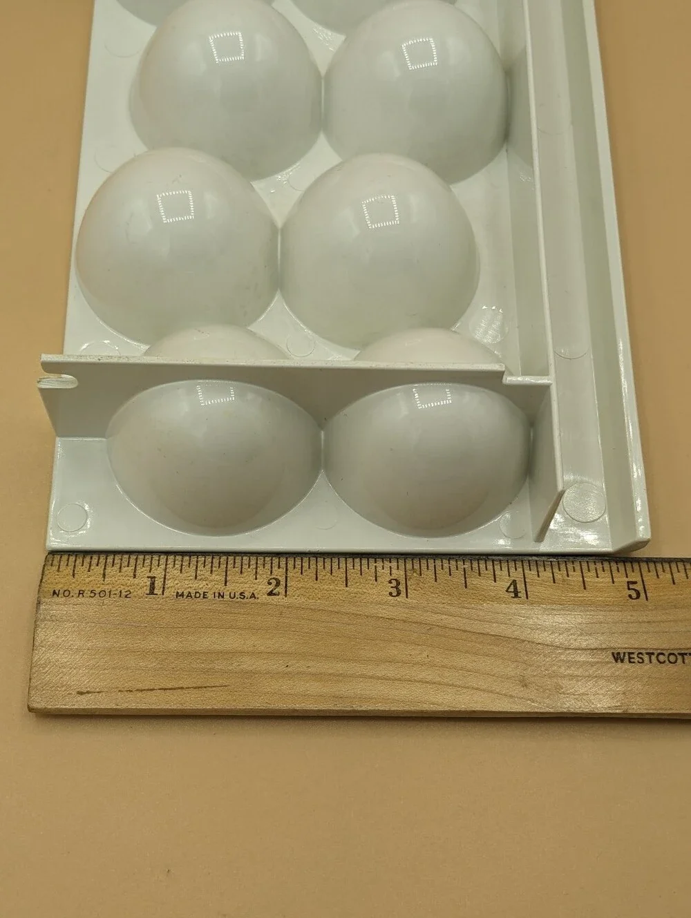 Vintage Refrigerator Egg Storage Tray Bin Holder Container Holds 12 Eggs White
